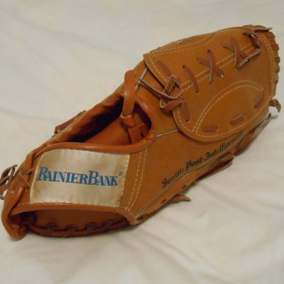 Seattle Mariners Rainier Bank Flex Action Genuine Cowhide Laced Baseball Glove - Picture 3 of 6
